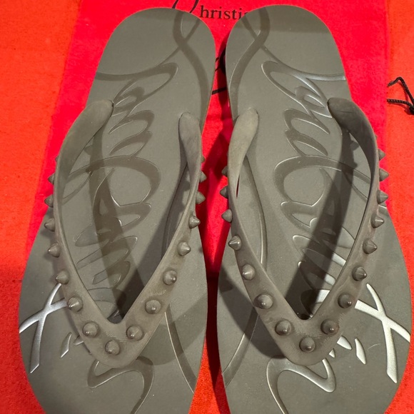 Christian Louboutin Black Flip Flops - Picture 5 of 7